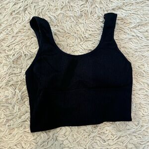 Black Ribbed Tank Top